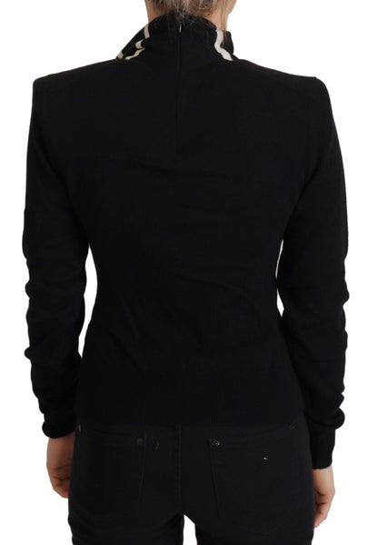 Elegant Black Cashmere Turtleneck Sweater