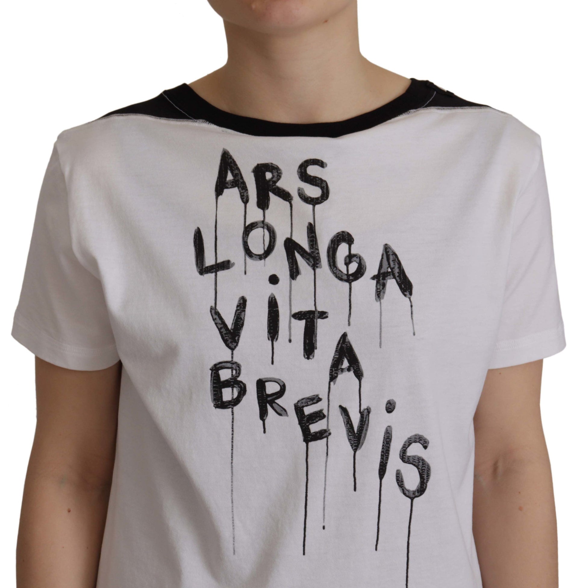 Elegant T-shirt met ronde hals en slogan