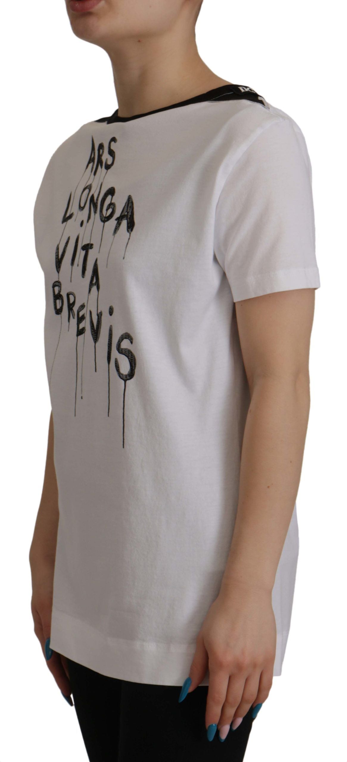 Elegant T-shirt met ronde hals en slogan