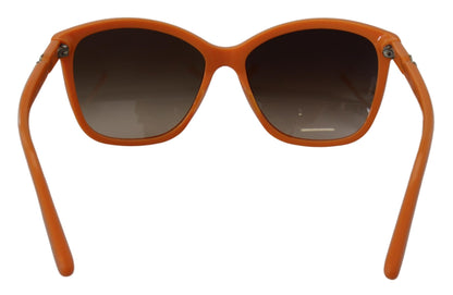 Elegantes gafas de sol redondas de color naranja para mujer