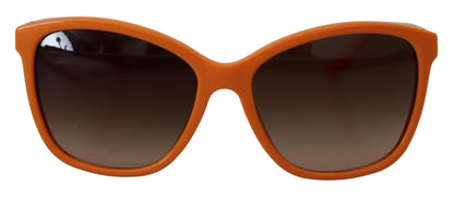 Elegantes gafas de sol redondas de color naranja para mujer