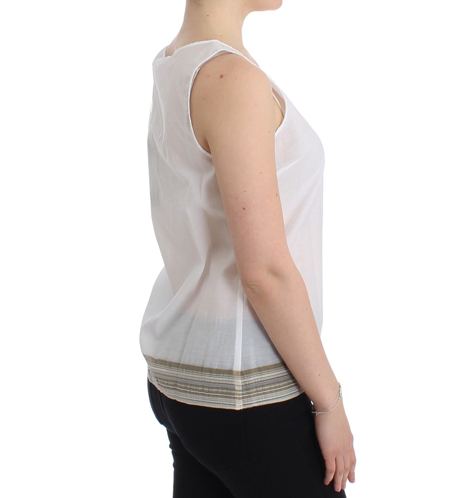 Elegant White Bow-Detailed Sleeveless Top