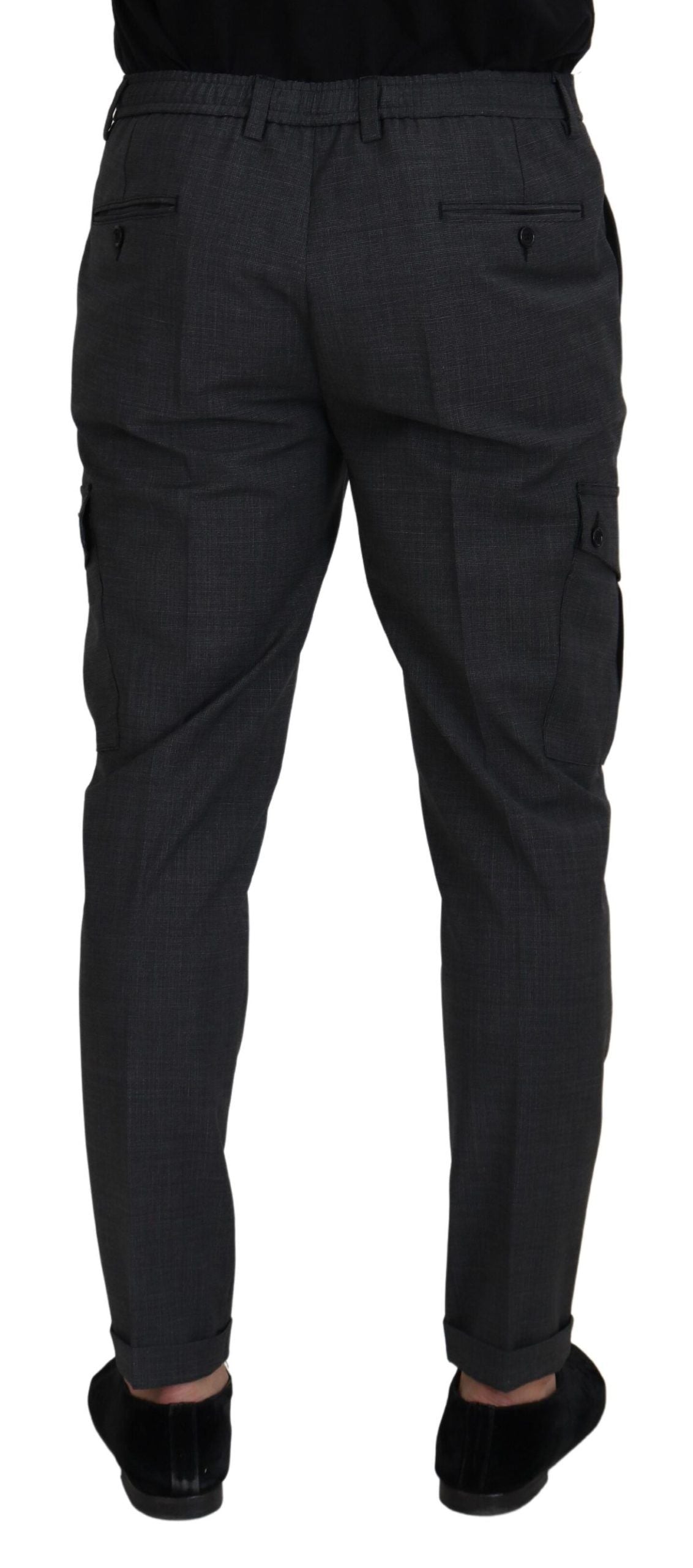 Elegante geruite slim-fit cargobroek