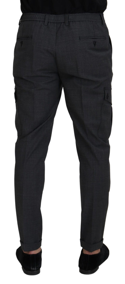 Pantalones cargo elegantes de corte slim a cuadros