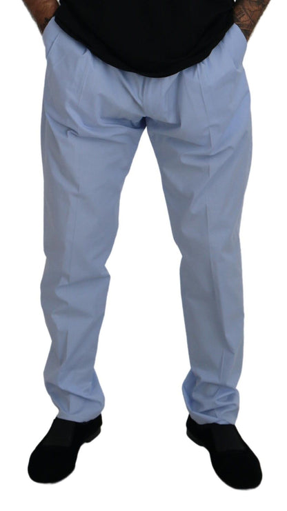 Chinos elegantes de corte slim en azul claro