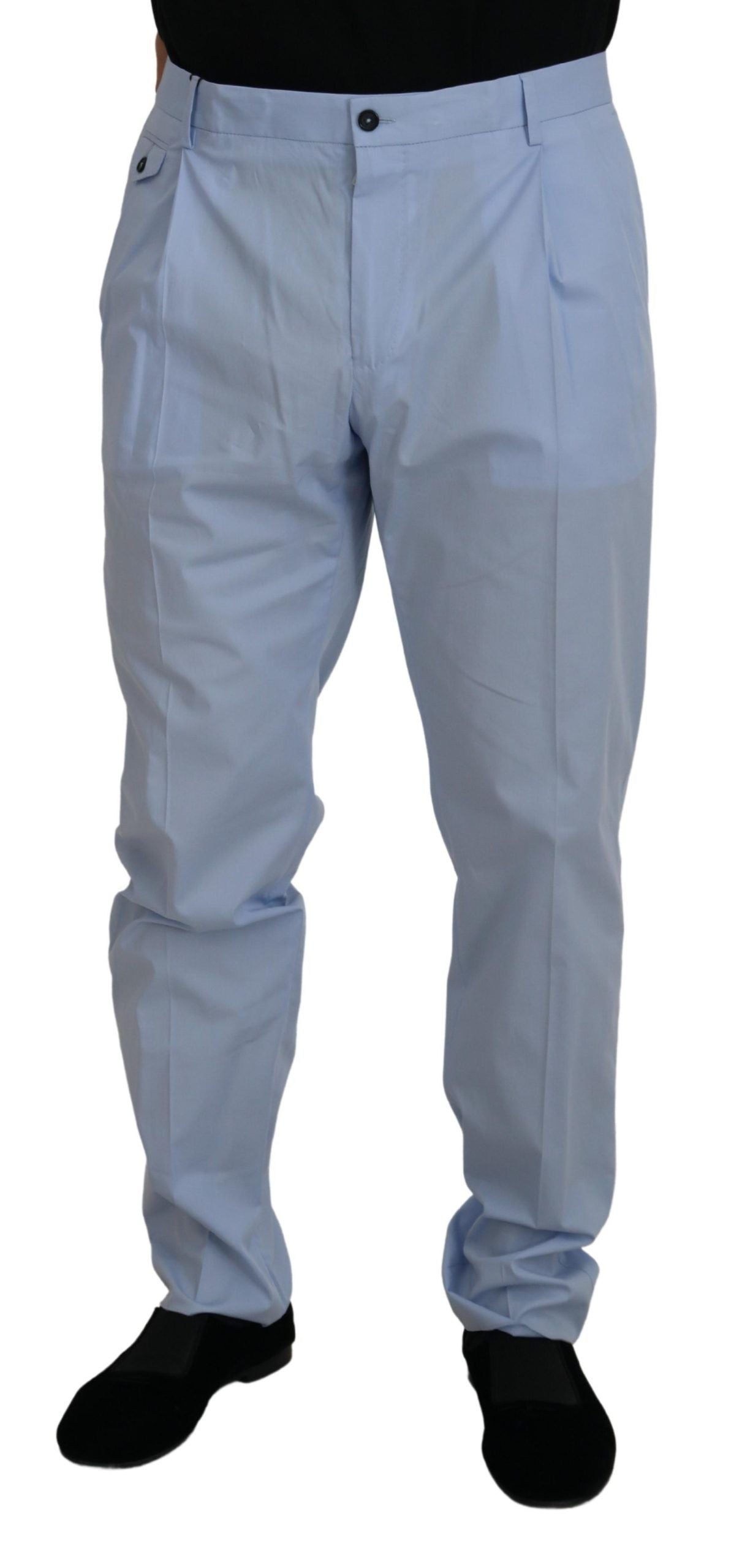 Chinos elegantes de corte slim en azul claro