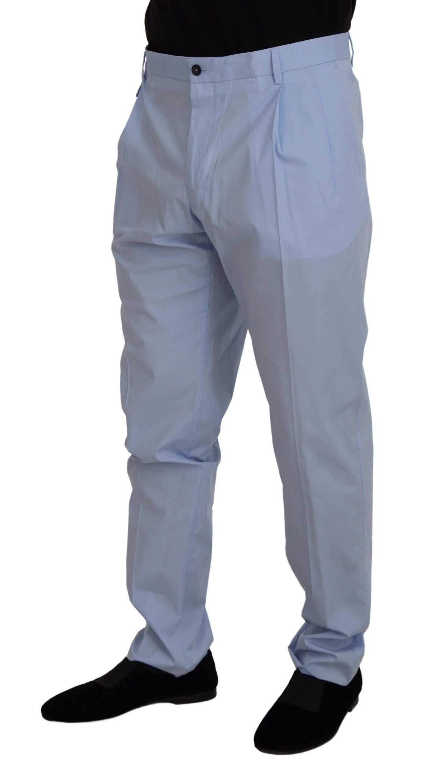 Chinos elegantes de corte slim en azul claro