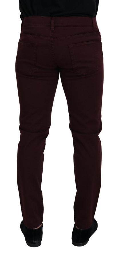 Bordeaux slim fit jeans - Italiaanse luxe