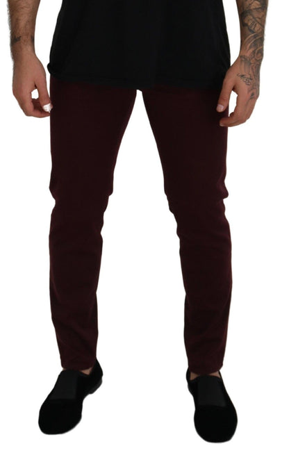 Bordeaux slim fit jeans - Italiaanse luxe