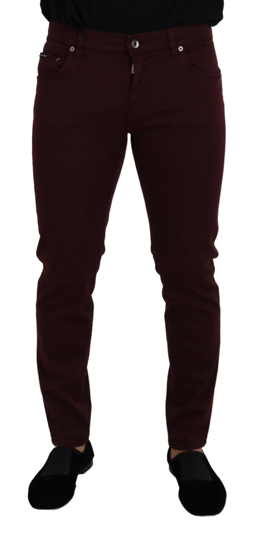 Bordeaux slim fit jeans - Italiaanse luxe