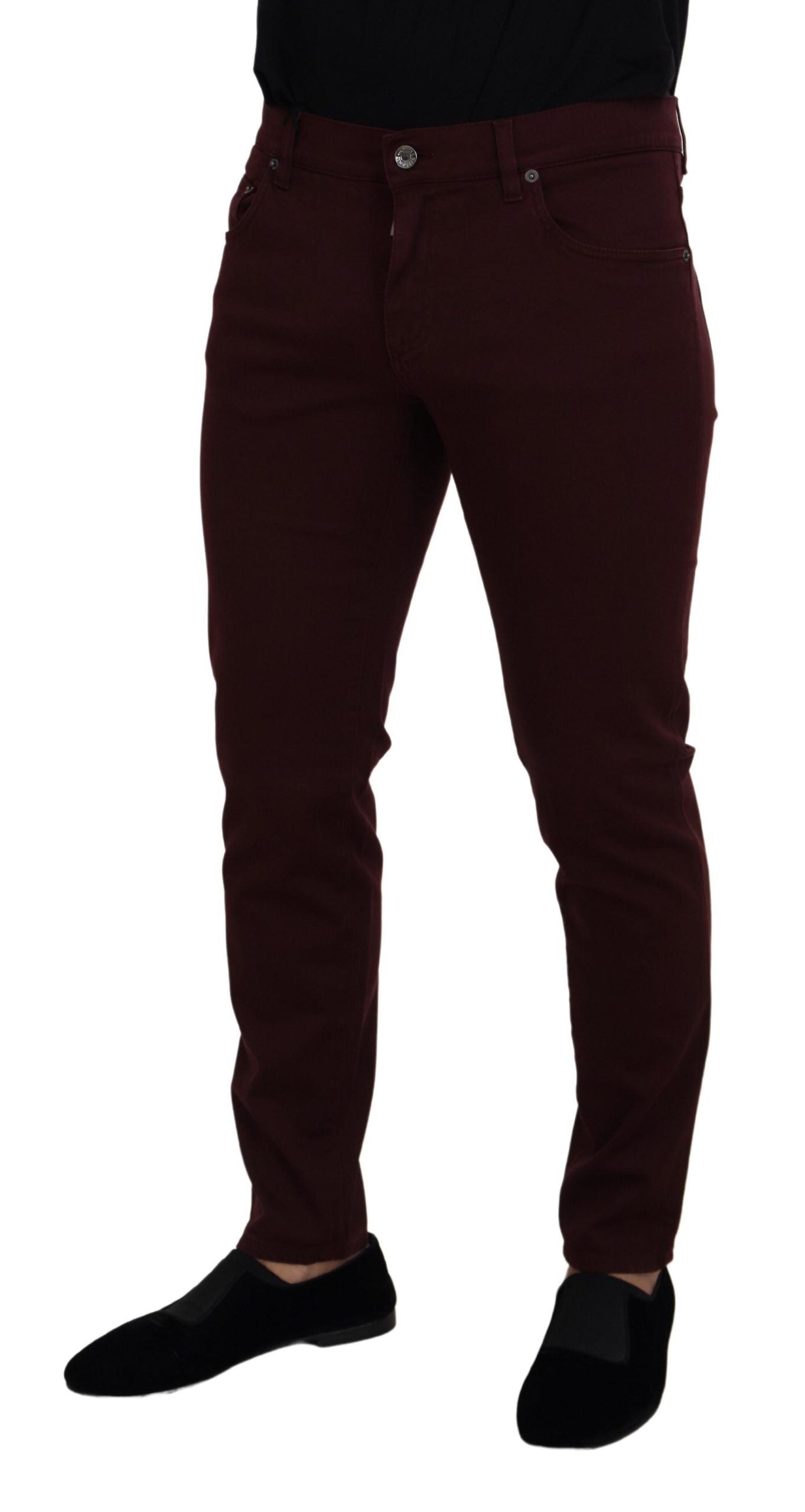 Bordeaux slim fit jeans - Italiaanse luxe