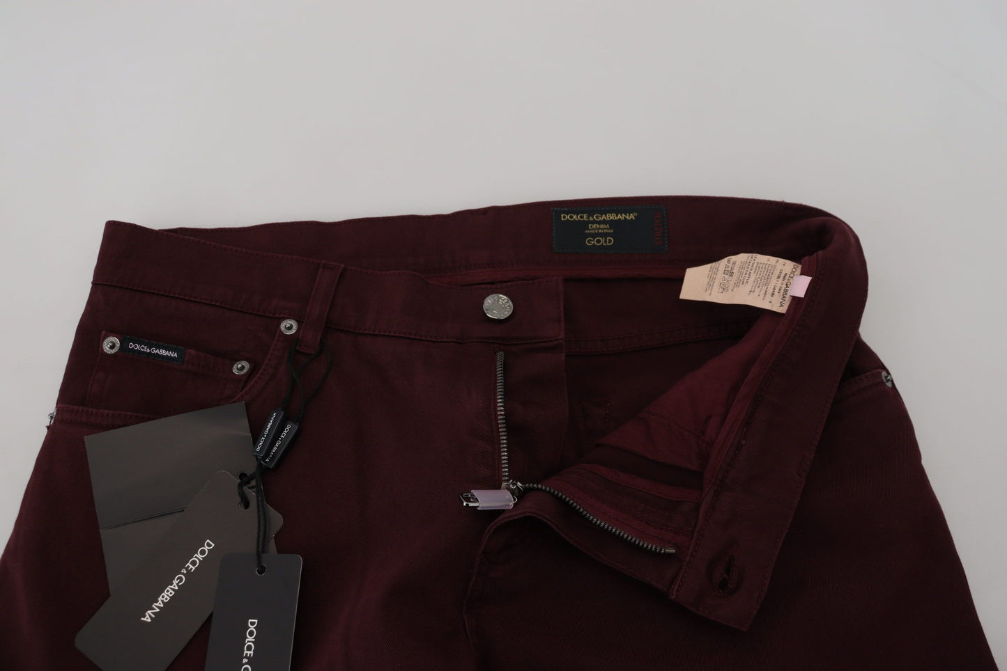 Bordeaux slim fit jeans - Italiaanse luxe