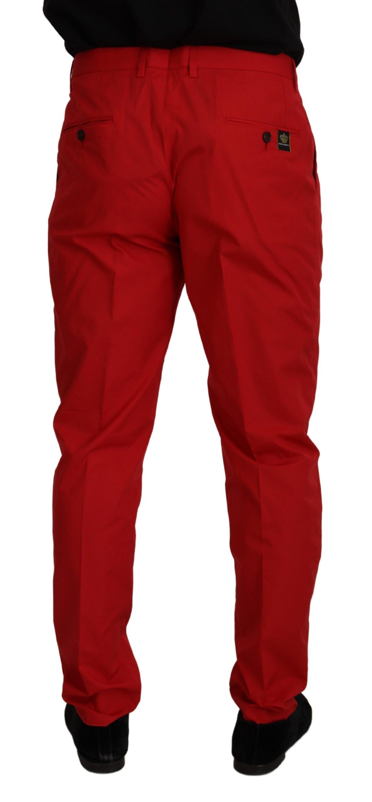 Elegante slim-fit karmozijnrode chino