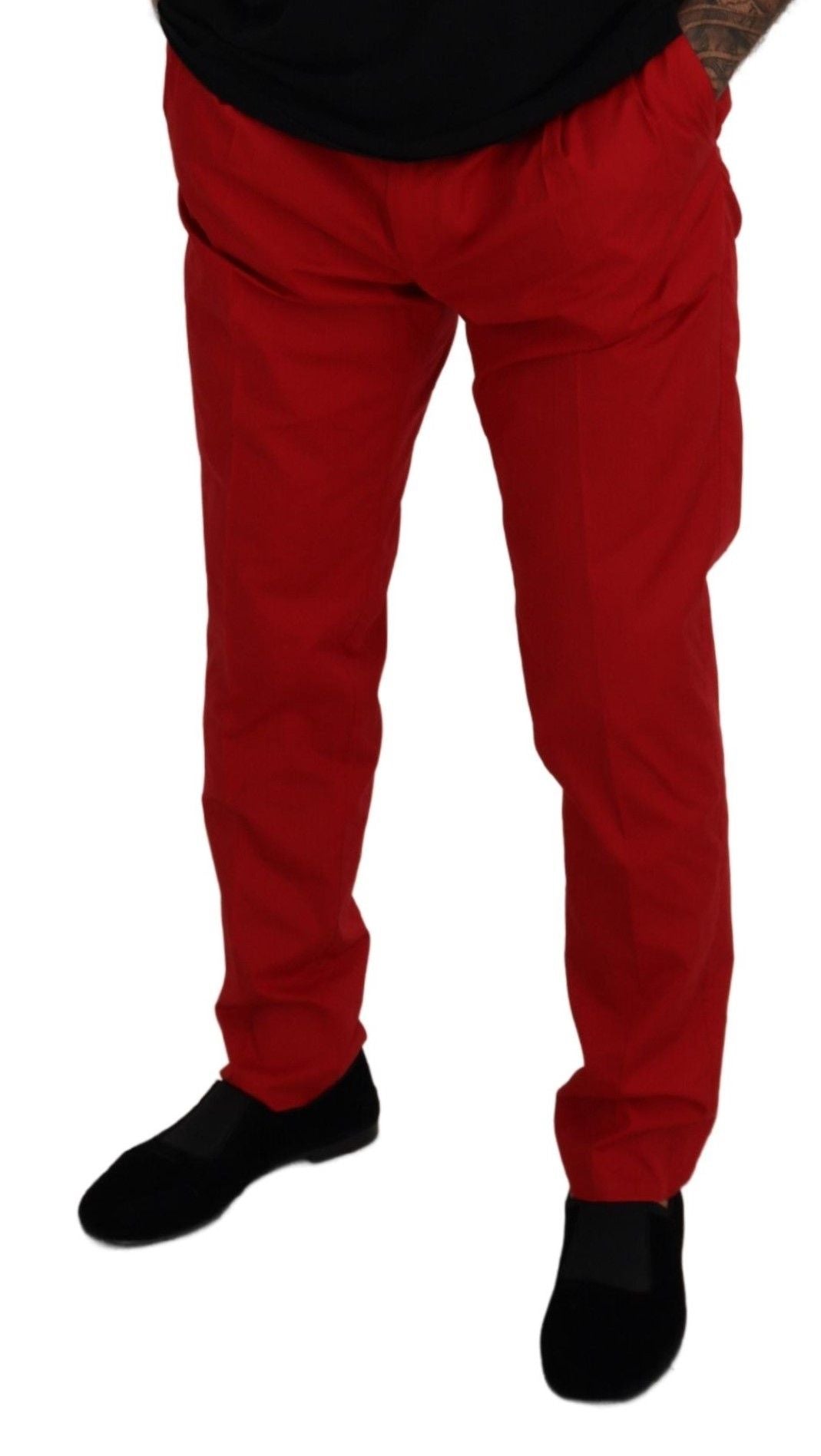 Elegante slim-fit karmozijnrode chino