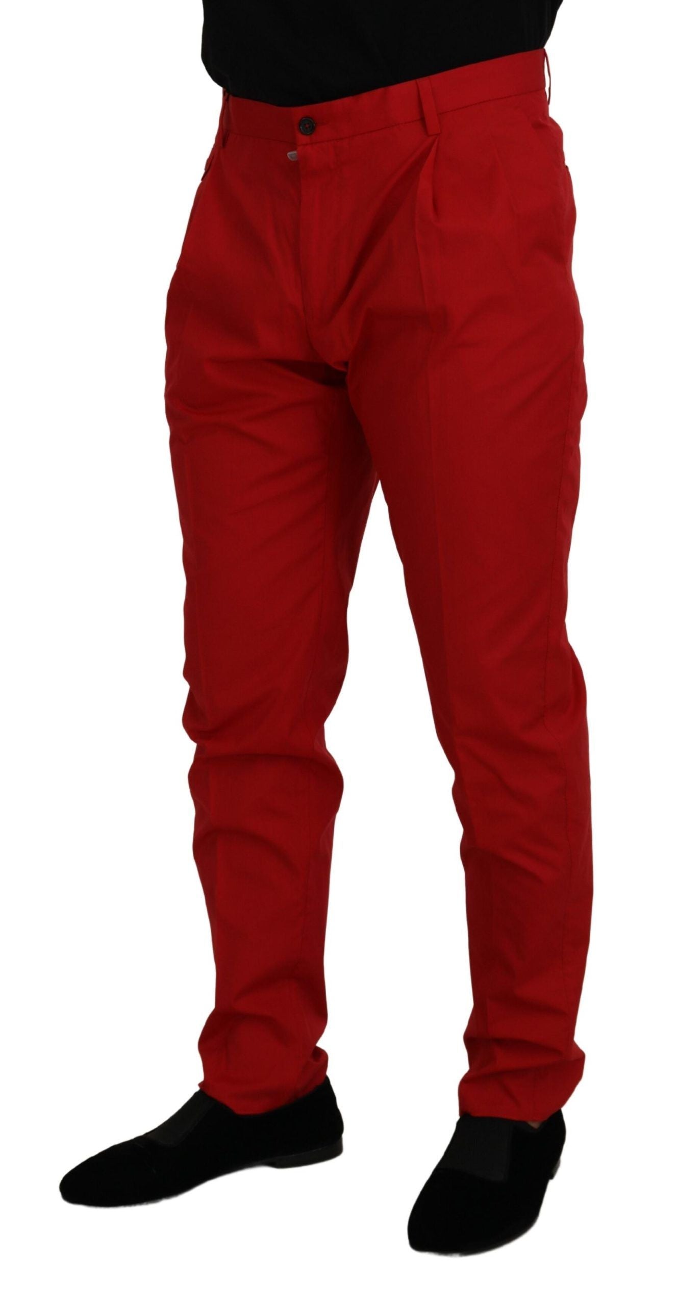 Elegante slim-fit karmozijnrode chino