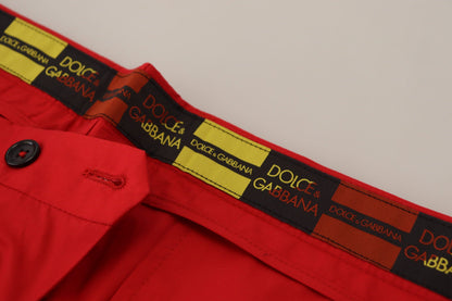 Elegant Slim Fit Crimson Chinos