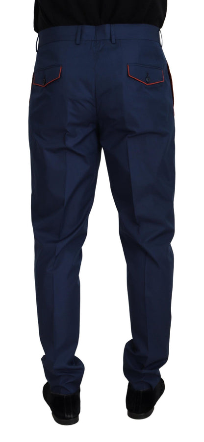 Pantalón chino elegante Slim Fit en mezcla de seda azul