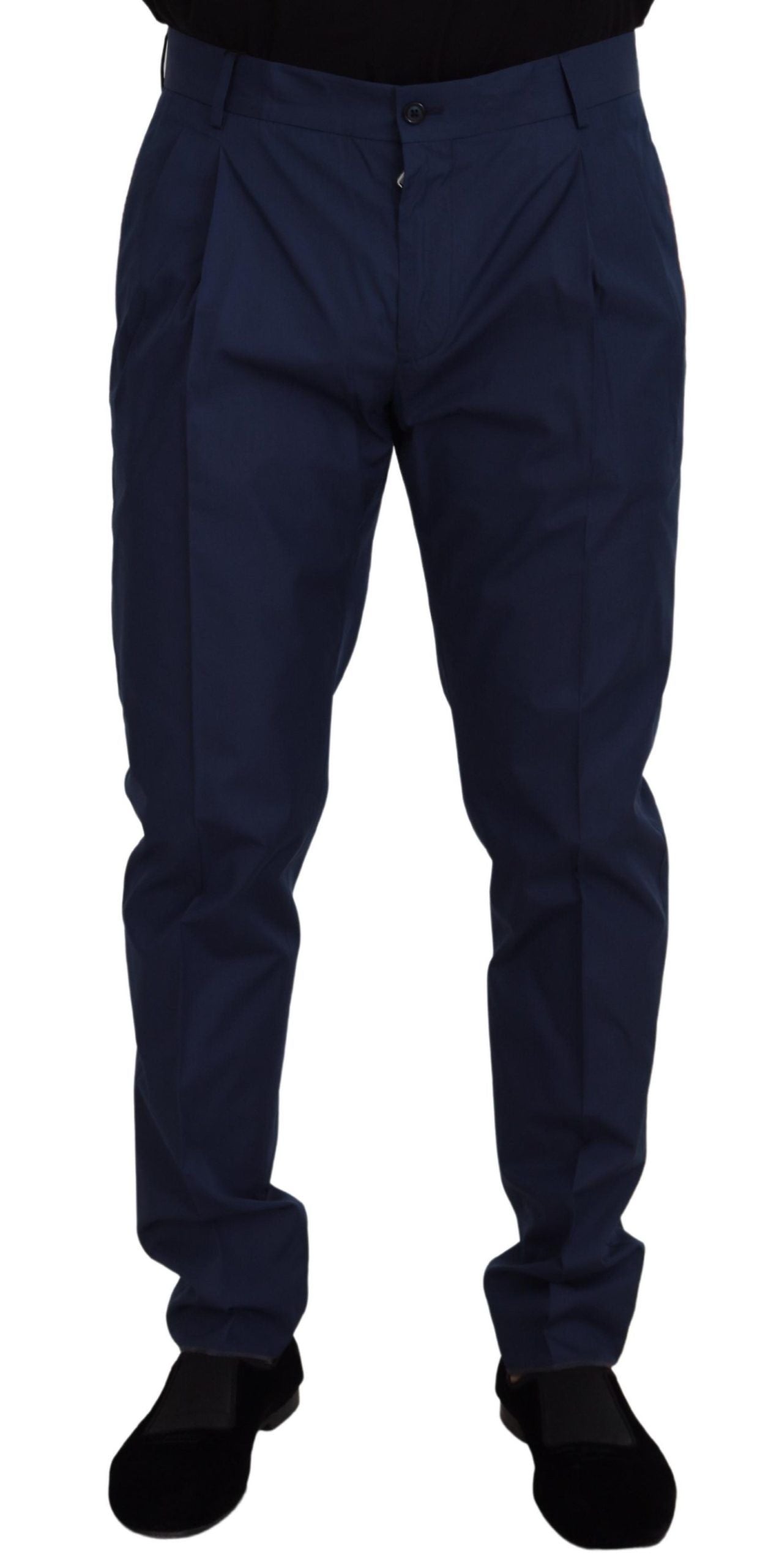 Pantalón chino elegante Slim Fit en mezcla de seda azul