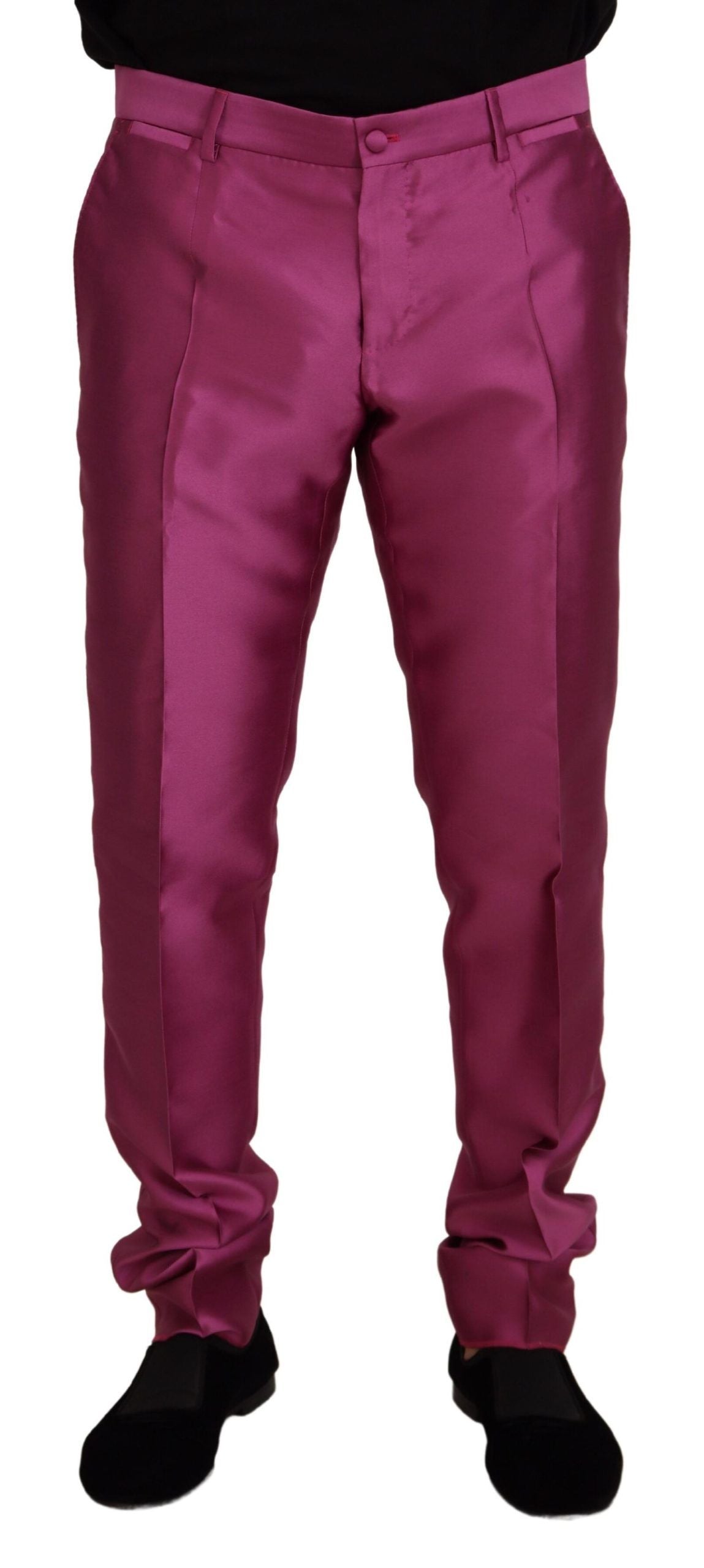 Pantalón de vestir formal elegante y ajustado en rosa