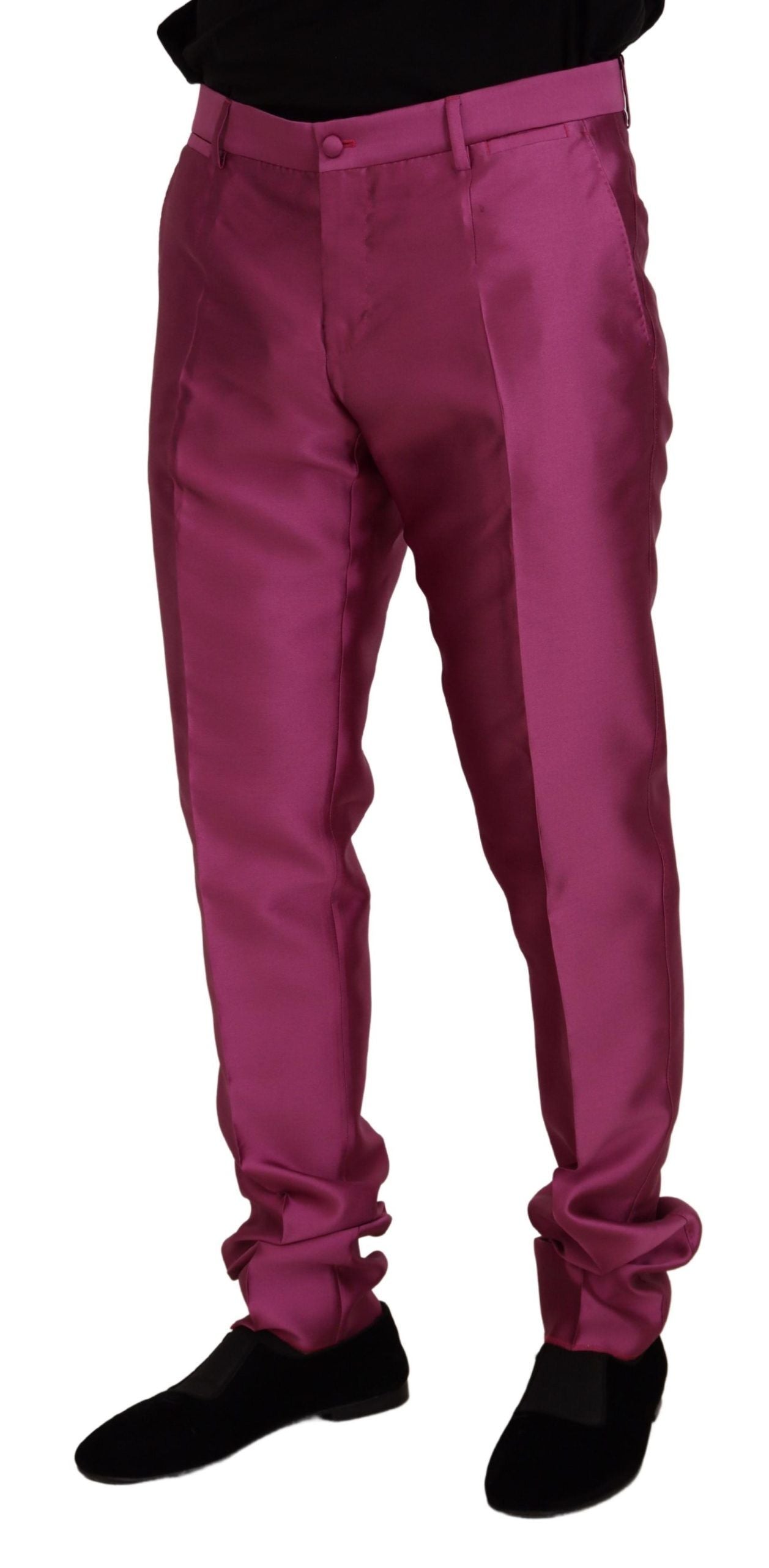 Pantalón de vestir formal elegante y ajustado en rosa