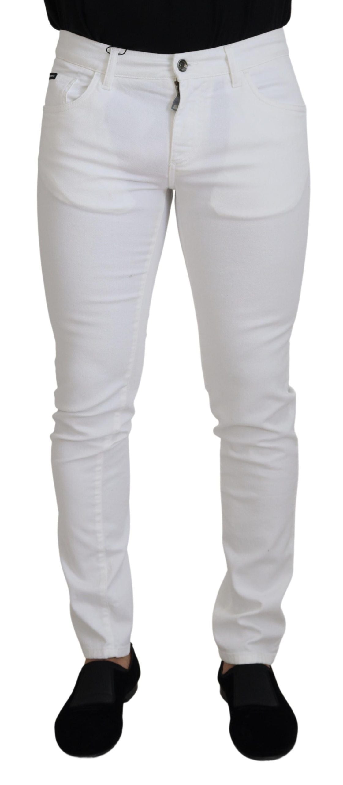 Witte slanke skinny jeans van stretchkatoen