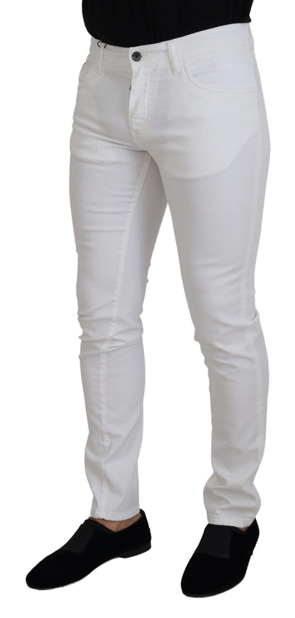 Witte slanke skinny jeans van stretchkatoen