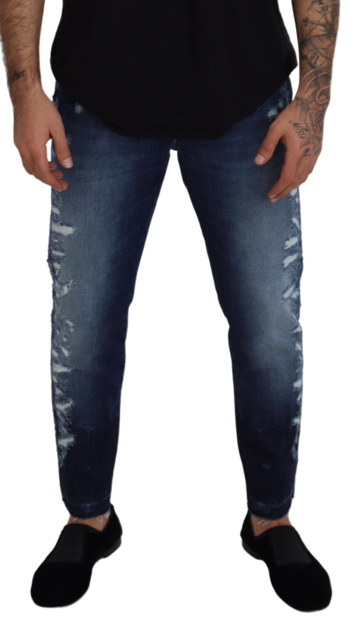 Elegante jeans met normale pasvorm en blauwe wassing