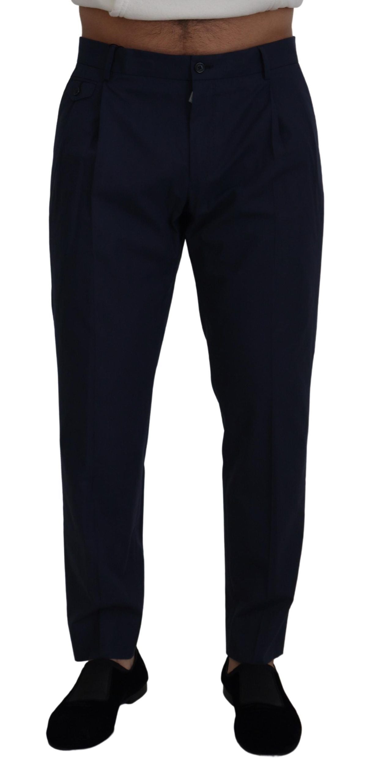 Chinos elegantes de corte slim en azul