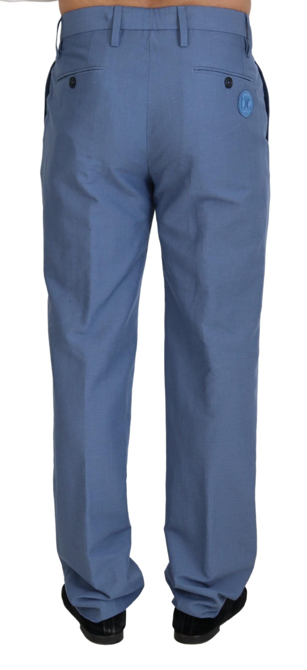 Elegante regular fit pantalon in blauw