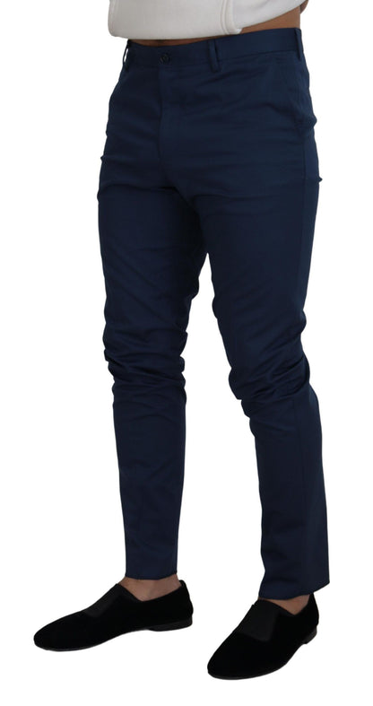 Chinos elegantes de corte slim en azul