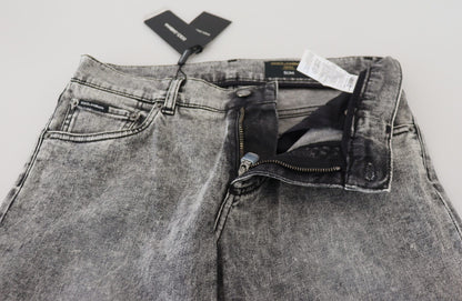 Chique slim-fit grijze denim