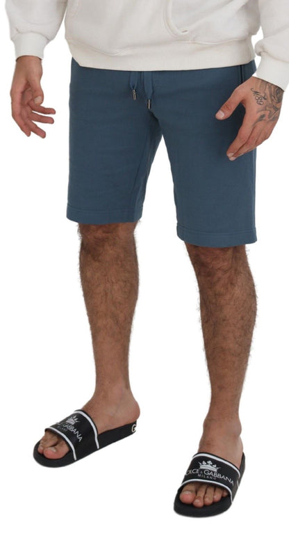 Elegante blauwe bermudashort - normale pasvorm