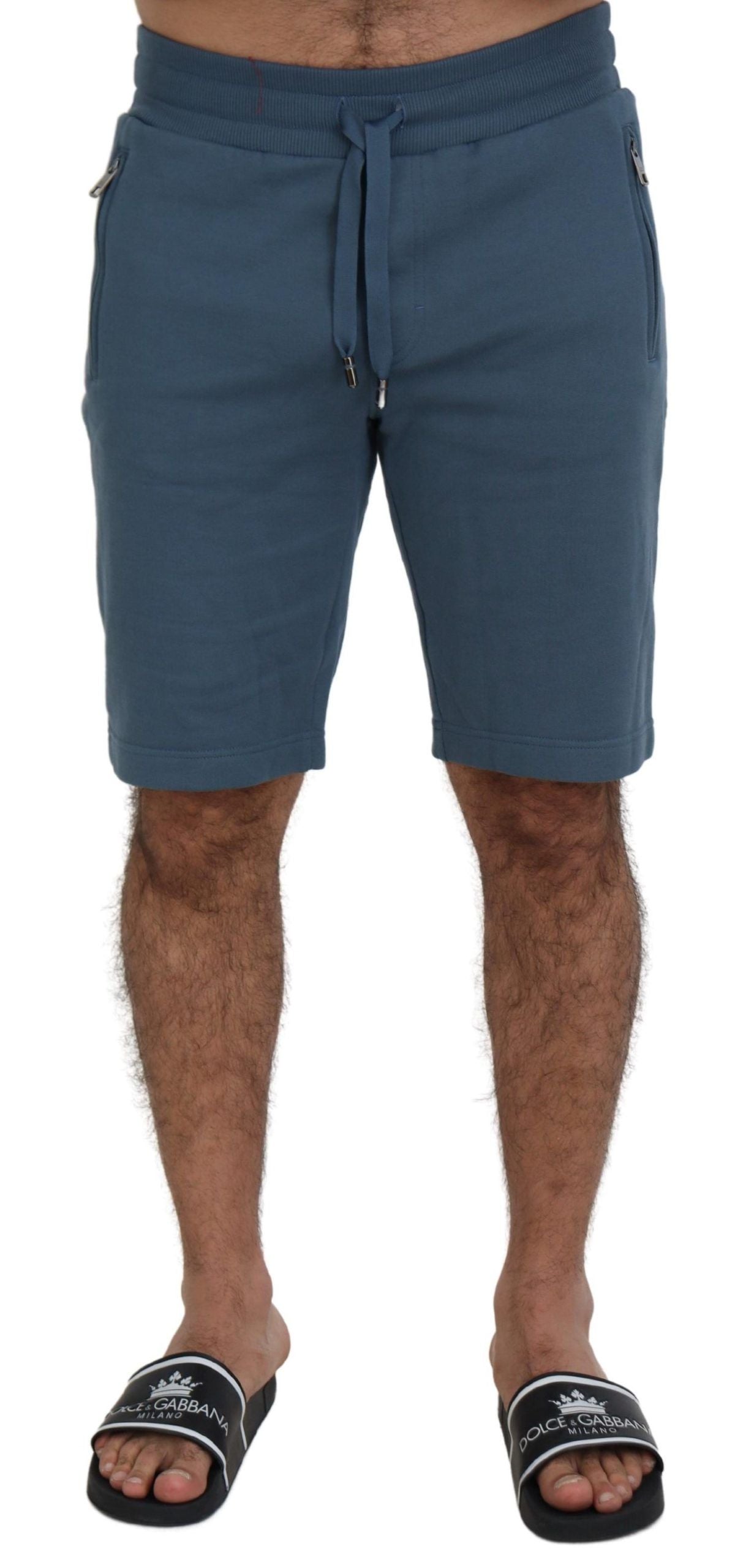 Elegante blauwe bermudashort - normale pasvorm