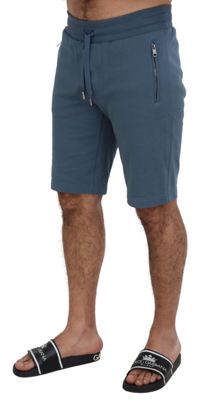 Elegante blauwe bermudashort - normale pasvorm