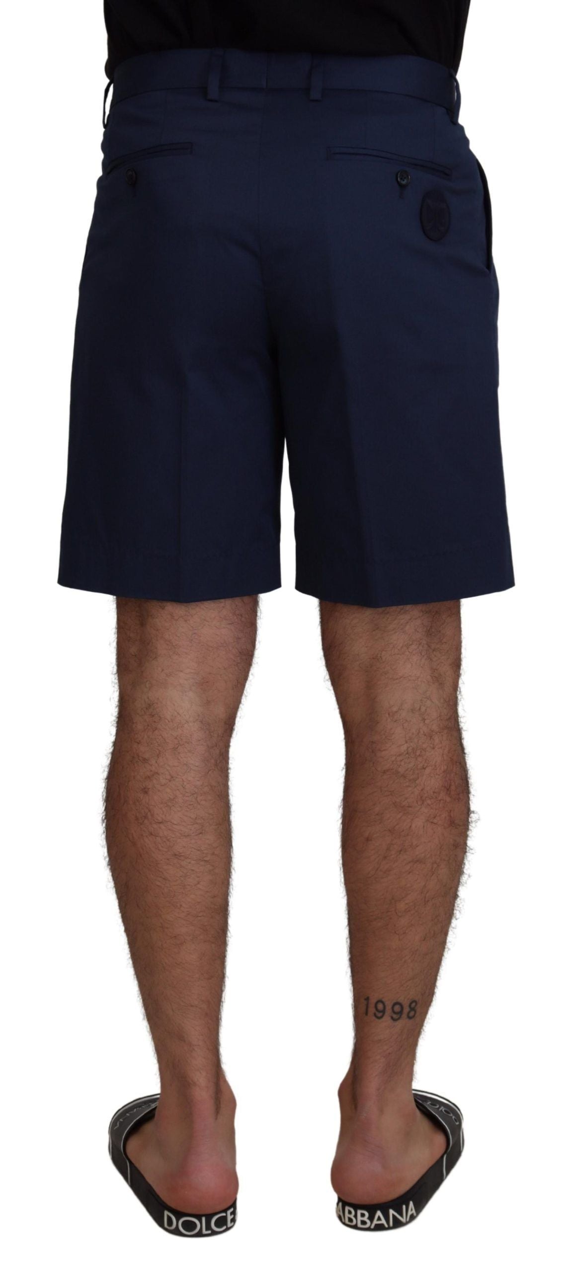 Elegante blauwe chinoshort – normale pasvorm