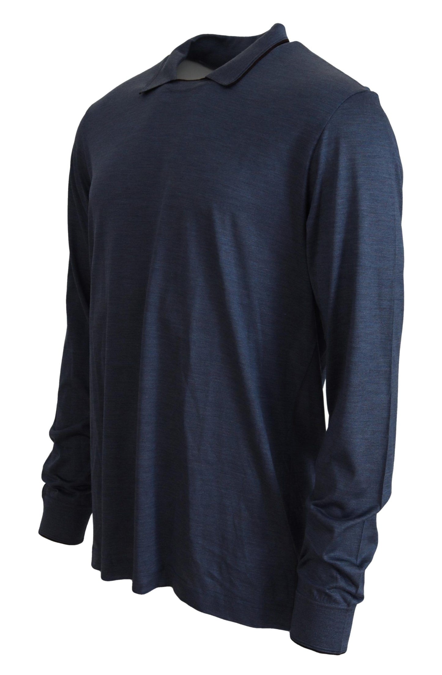 Sophisticated Silk Polo Sweater in Blue