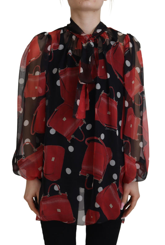 Siciliaanse print zijden blouse - luxueus en chic