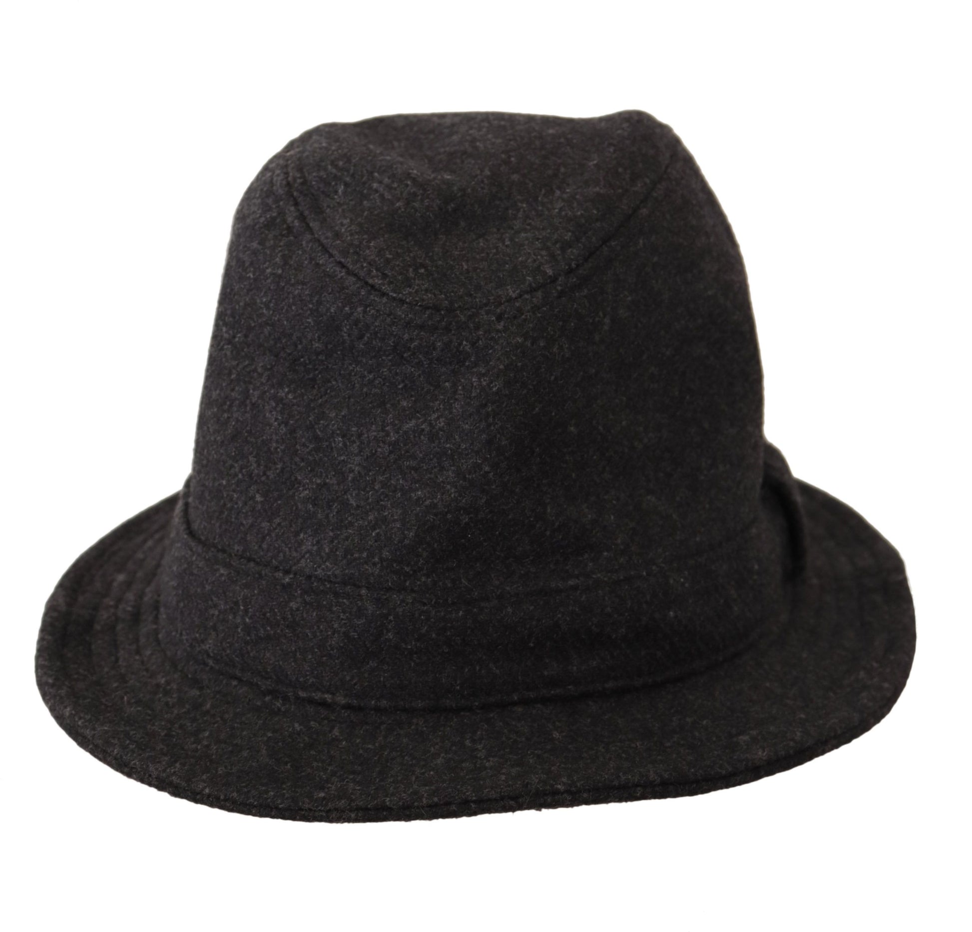 Elegante Sombrero Trilby Gris de Lana y Cashmere