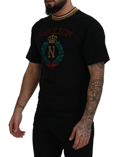 Iconic Black Cotton Crew Neck Tee