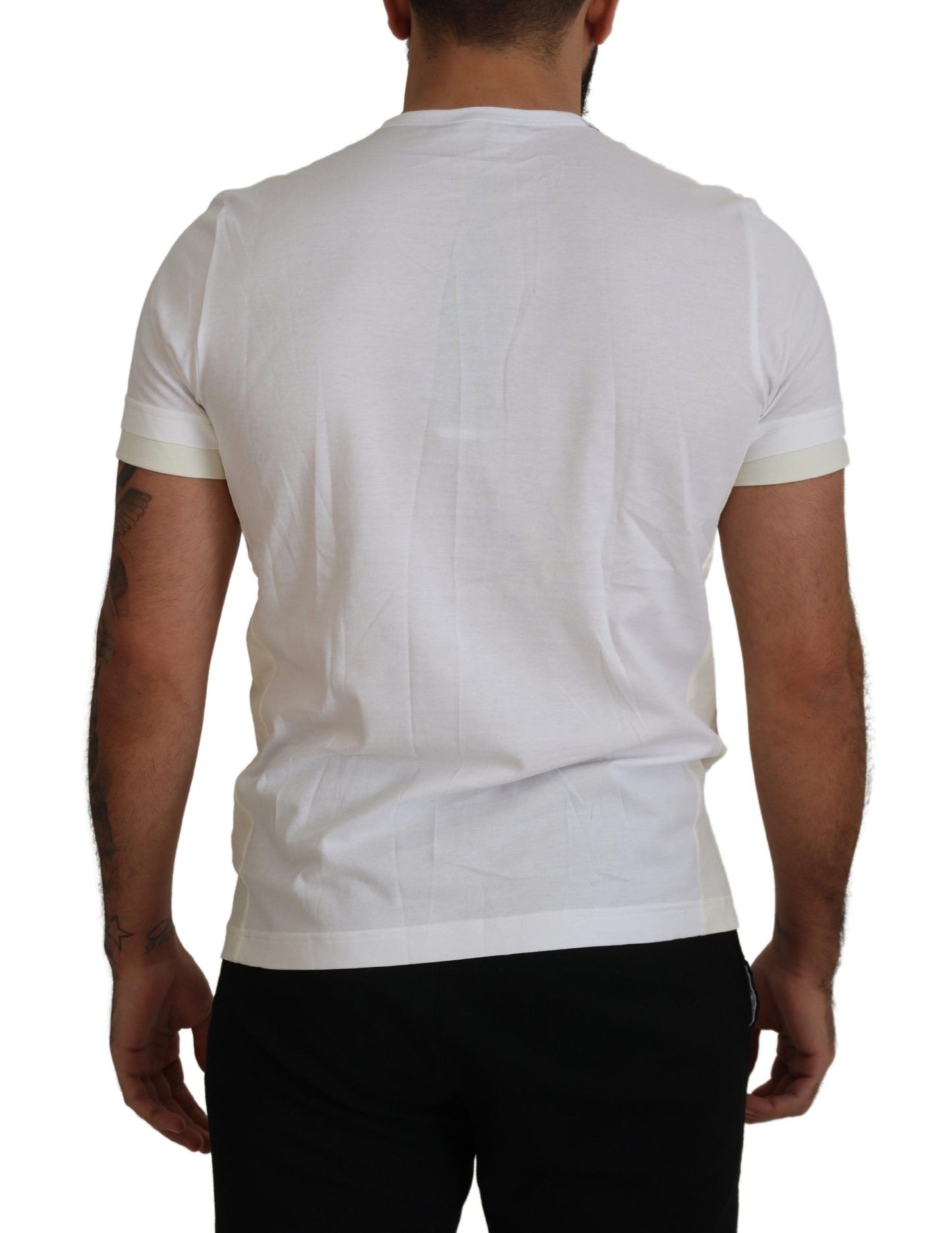 Elegant wit katoenen T-shirt met DG-borstzak