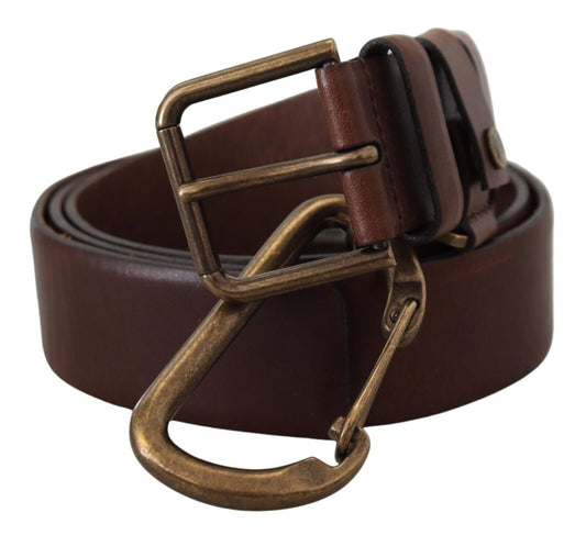 Elegante bruinleren riem met metalen gesp