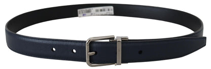 Elegante blauwe kalfsleren riem