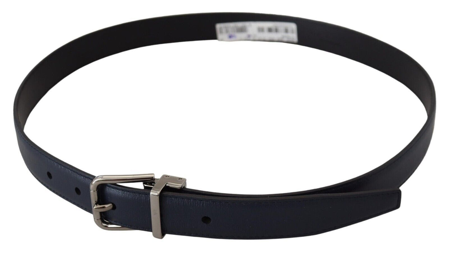 Elegante blauwe kalfsleren riem