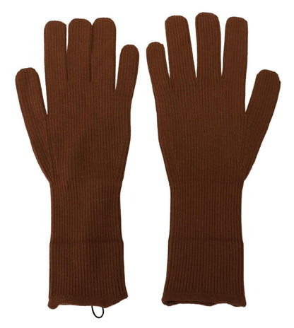 Elegante bruine kasjmier winterhandschoenen