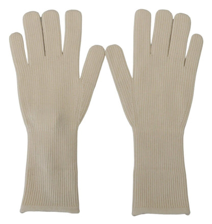 Guantes elegantes de cachemira blanca