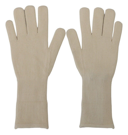 Guantes elegantes de cachemira blanca