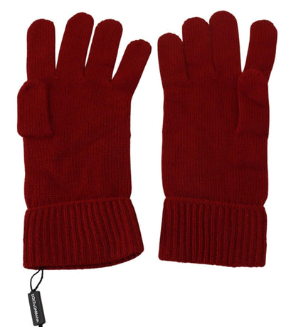 Elegantes guantes de invierno de cachemira roja