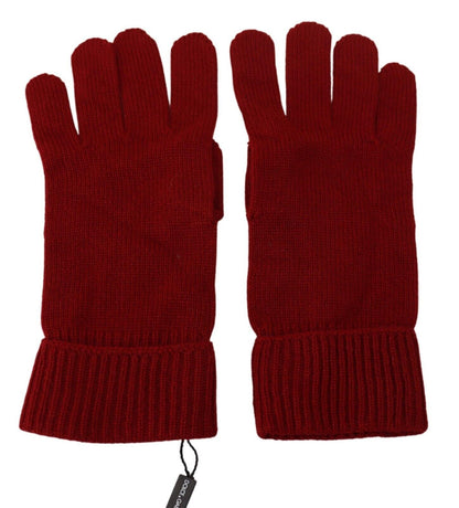 Elegantes guantes de invierno de cachemira roja