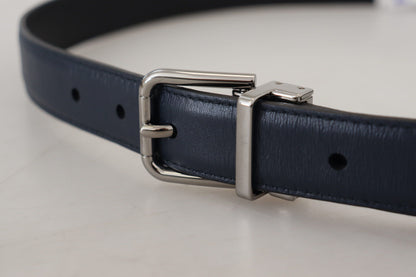 Elegante blauwe kalfsleren riem