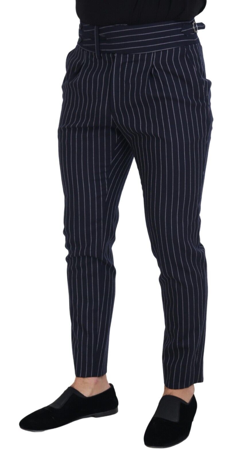 Sophisticated Blue Wool Blend Trousers